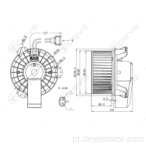 Motor universal de soprador automotivo 12v para FORD MUSTANG